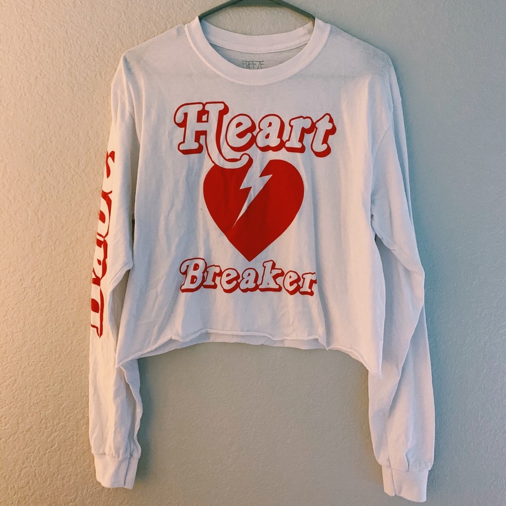 Heart Breaker long sleeve crop top